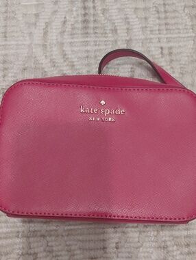 kate spade Pink Saffiano Crossbody Bag with Gold Logo